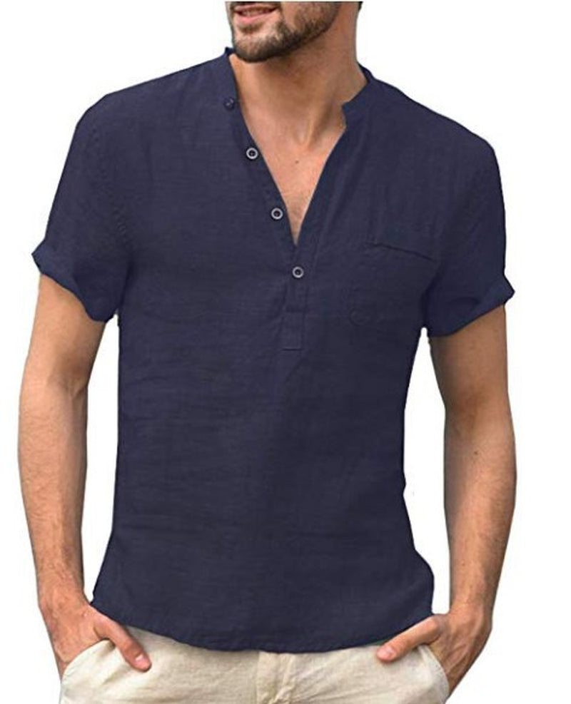 Button V Neck Summer Tops