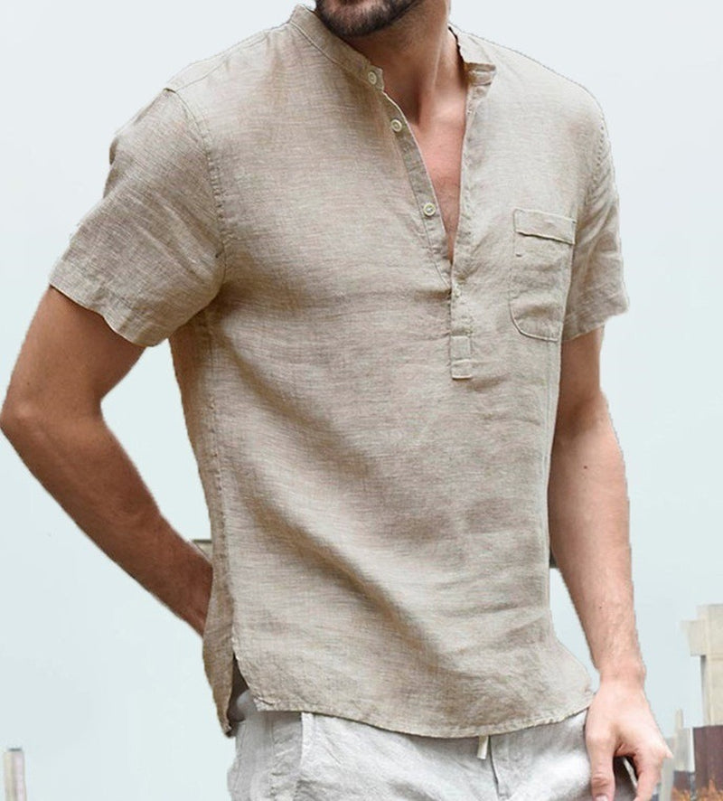 Button V Neck Summer Tops