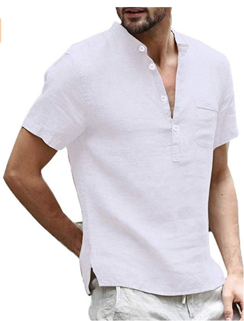 Button V Neck Summer Tops