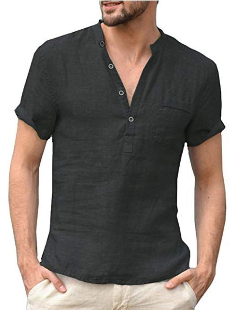 Button V Neck Summer Tops